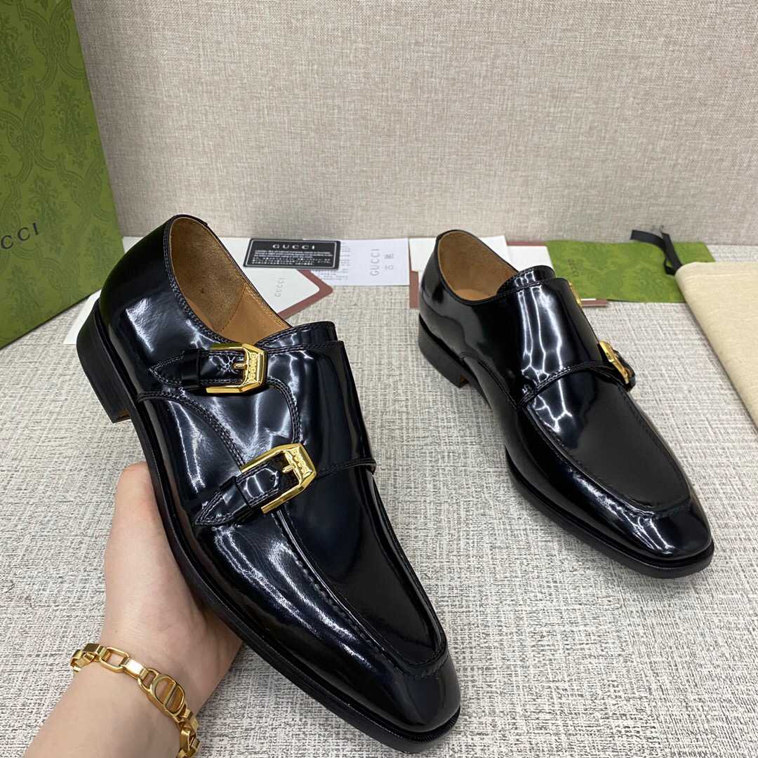 Gucci Monk-Strap Leather Shoes - PerfectKickZ