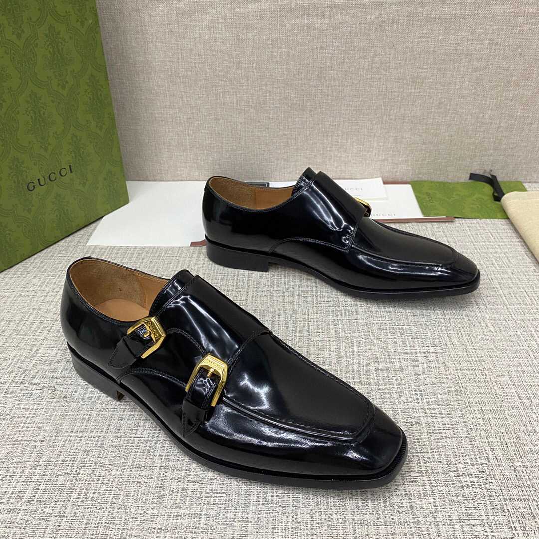 Gucci Monk-Strap Leather Shoes - PerfectKickZ