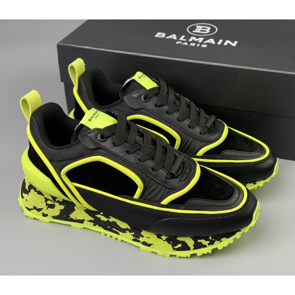 Balmain Velvet Nylon And Mesh Racer Low-Top Sneakers - PerfectKickZ