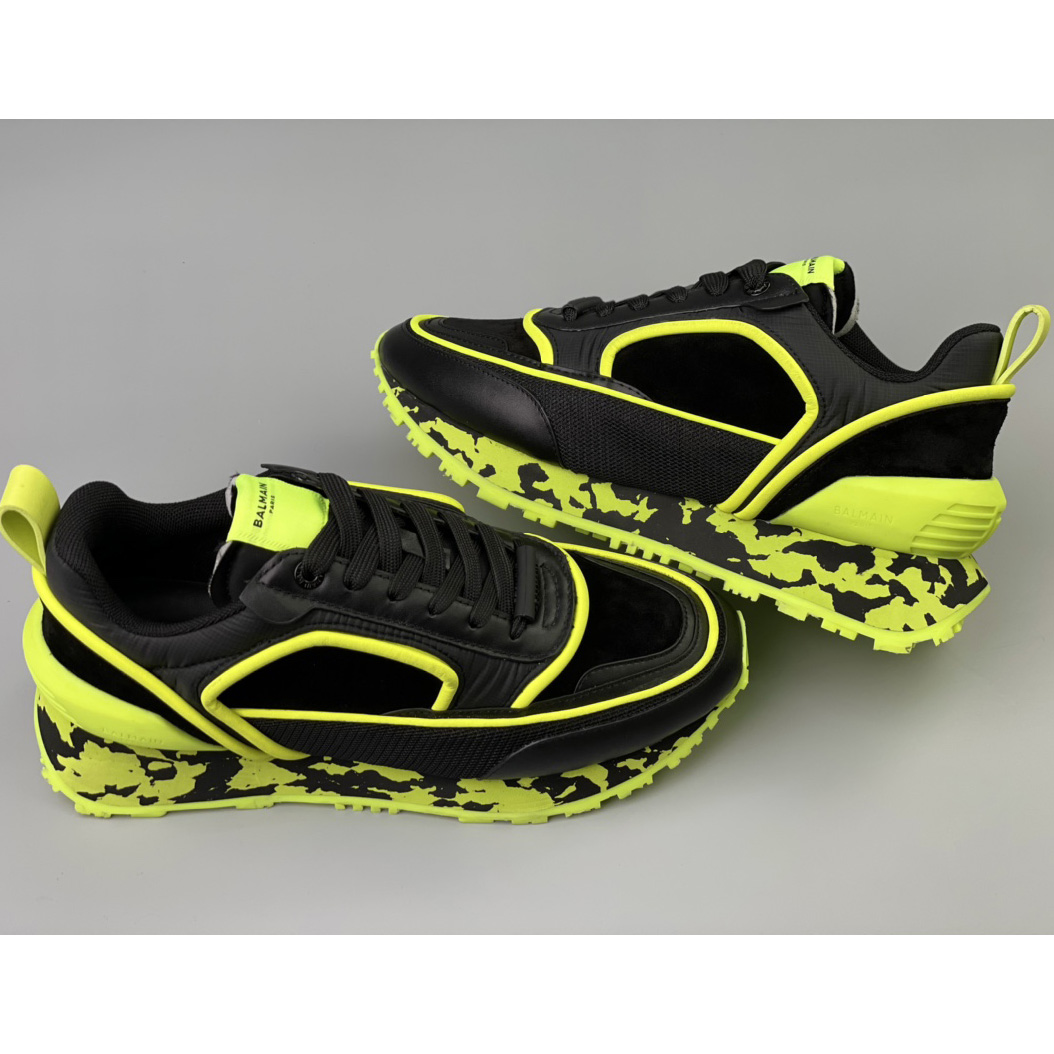 Balmain Velvet Nylon And Mesh Racer Low-Top Sneakers - PerfectKickZ