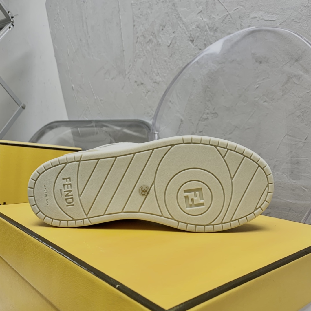 Fendi Match White Leather High-Tops - PerfectKickZ