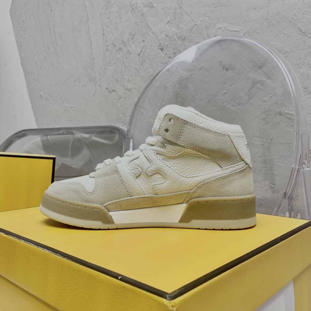 Fendi Match White Leather High-Tops - PerfectKickZ