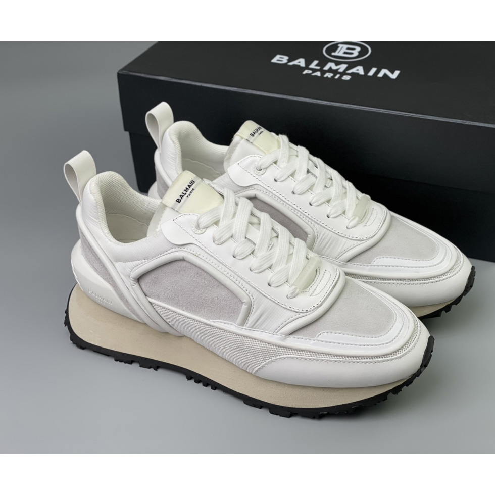 Balmain Velvet Nylon And Mesh Racer Low-Top Sneakers(upon uk size) - PerfectKickZ