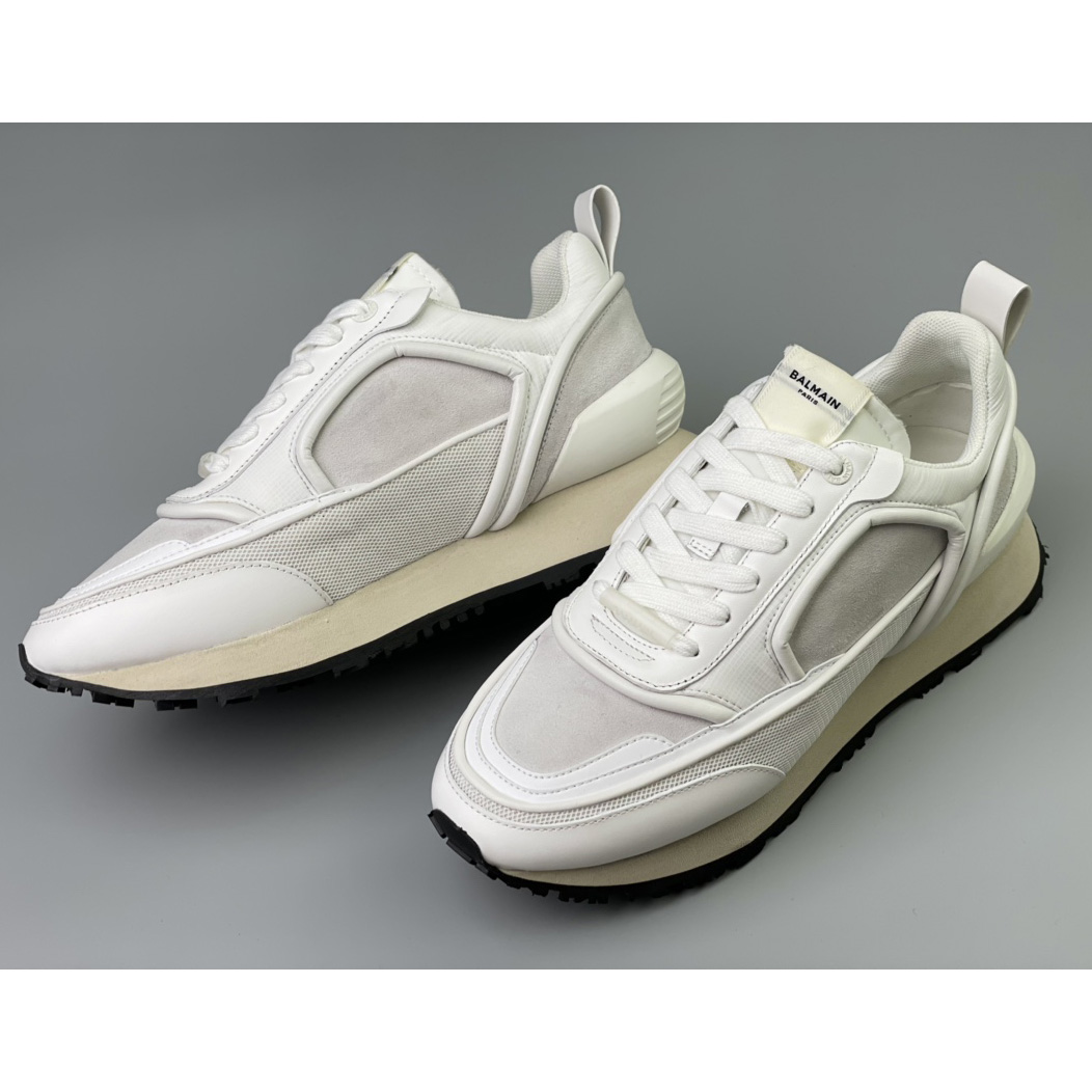 Balmain Velvet Nylon And Mesh Racer Low-Top Sneakers(upon uk size) - PerfectKickZ