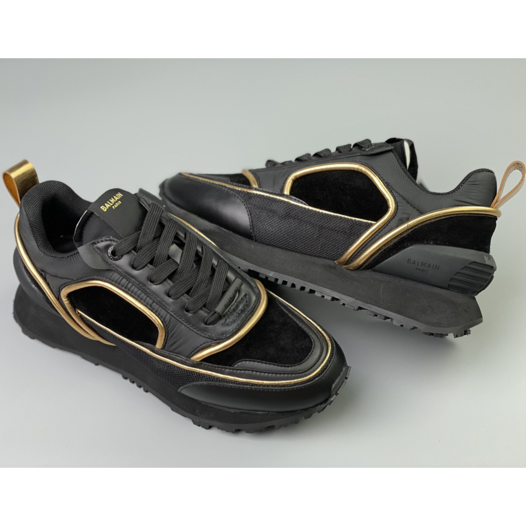 Balmain Velvet Nylon And Mesh Racer Low-Top Sneakers - PerfectKickZ