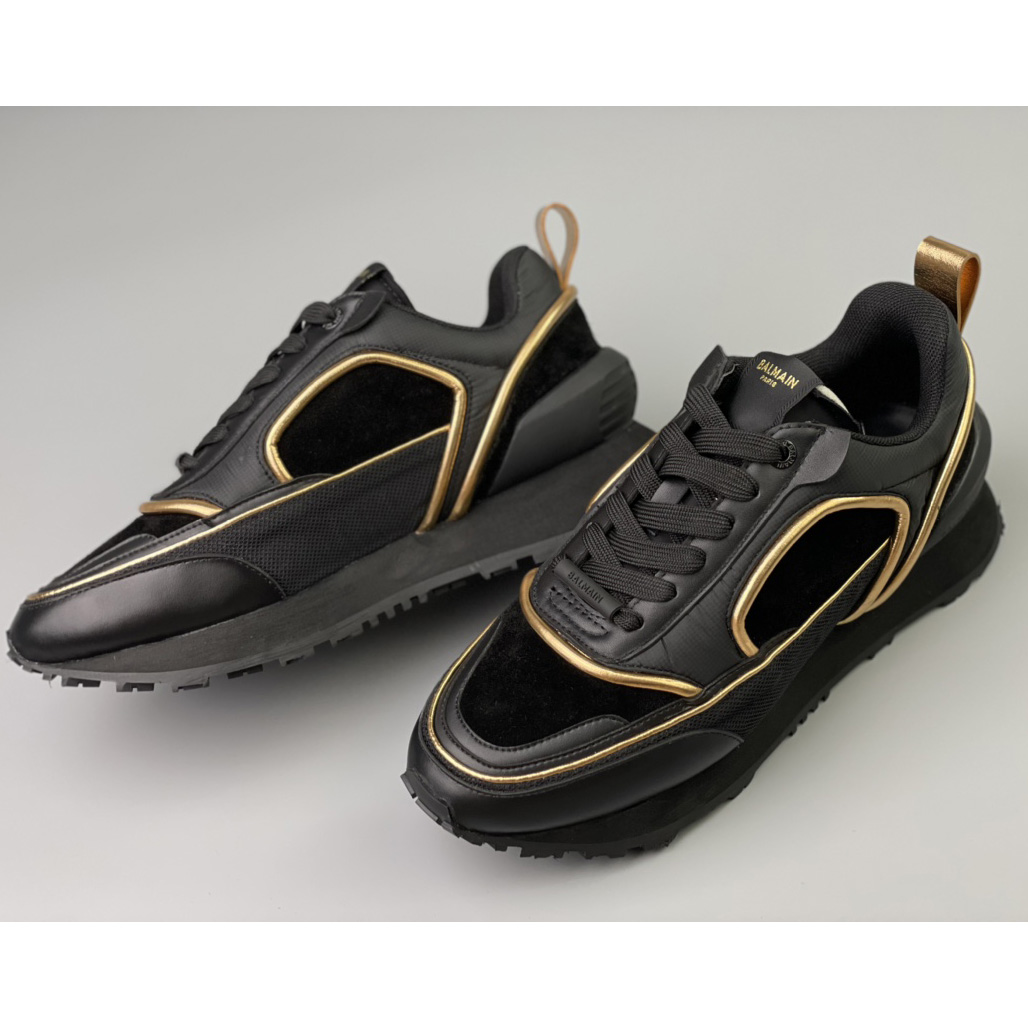 Balmain Velvet Nylon And Mesh Racer Low-Top Sneakers - PerfectKickZ
