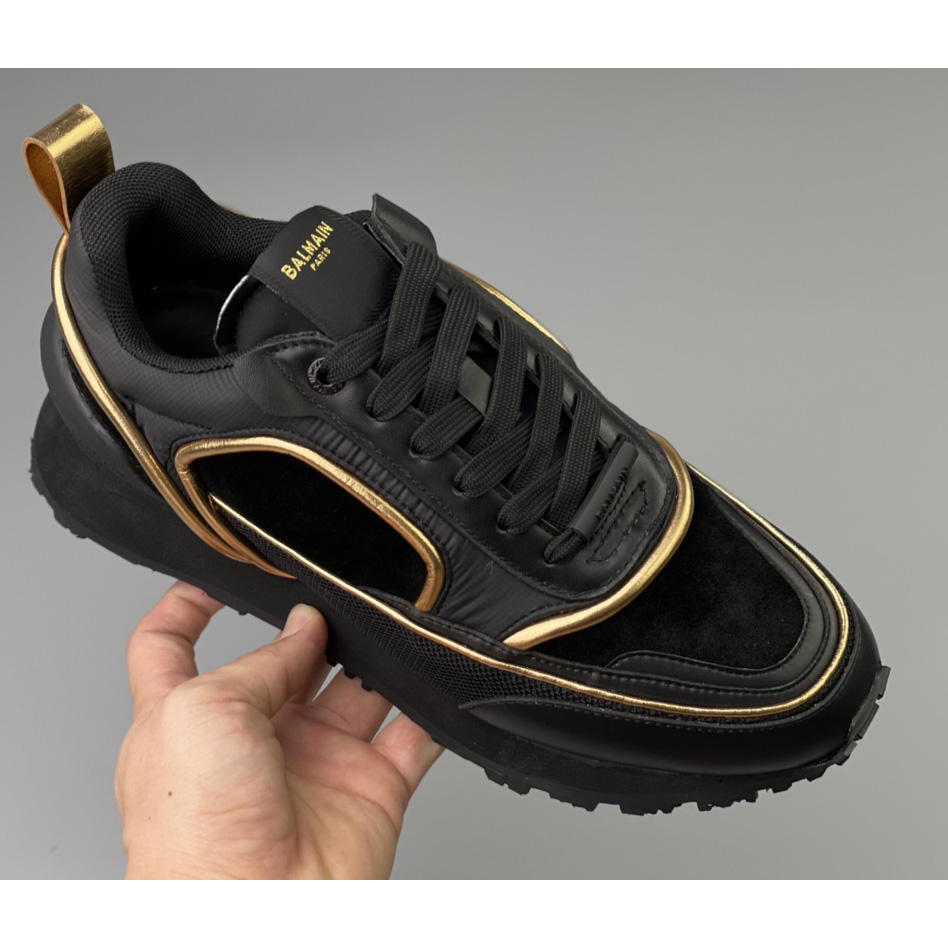 Balmain Velvet Nylon And Mesh Racer Low-Top Sneakers - PerfectKickZ
