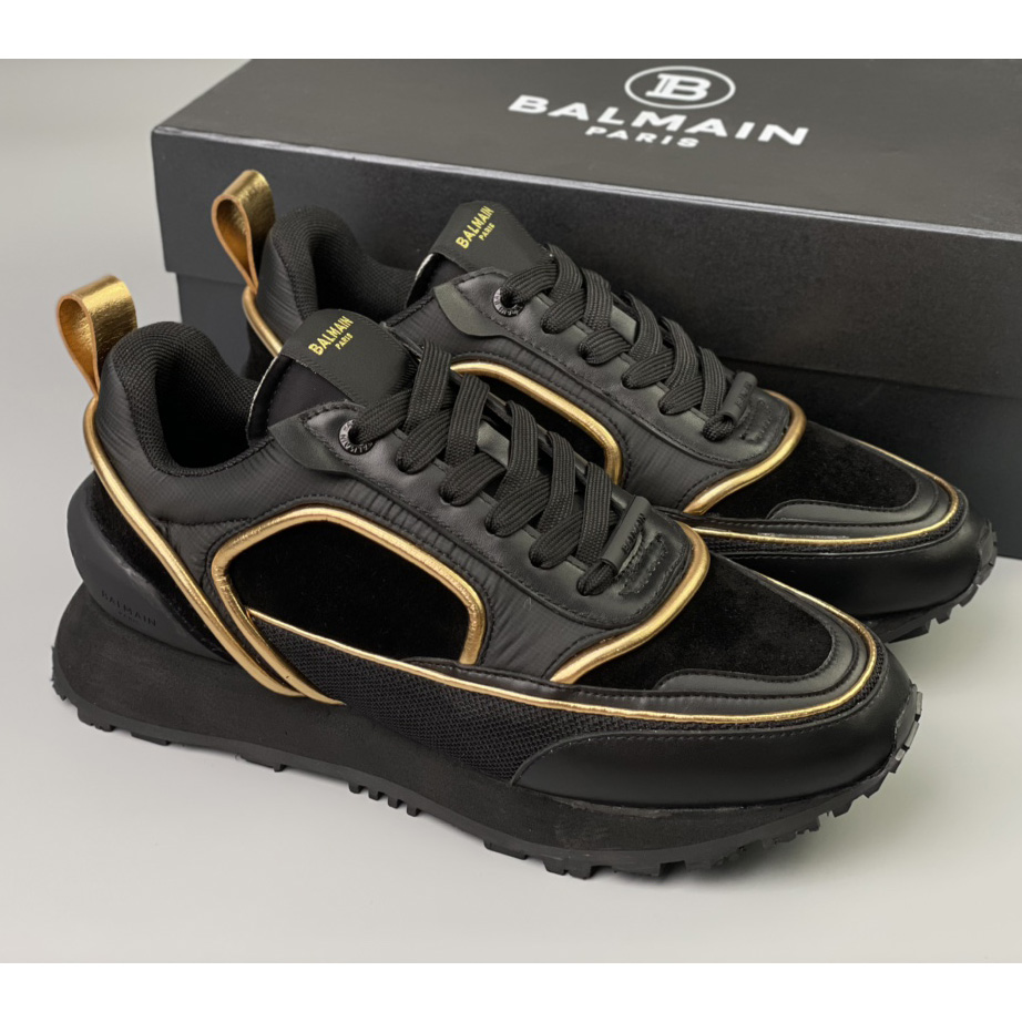 Balmain Velvet Nylon And Mesh Racer Low-Top Sneakers - PerfectKickZ