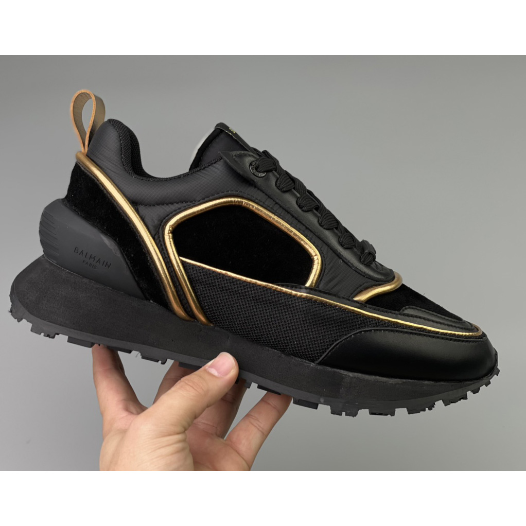 Balmain Velvet Nylon And Mesh Racer Low-Top Sneakers - PerfectKickZ