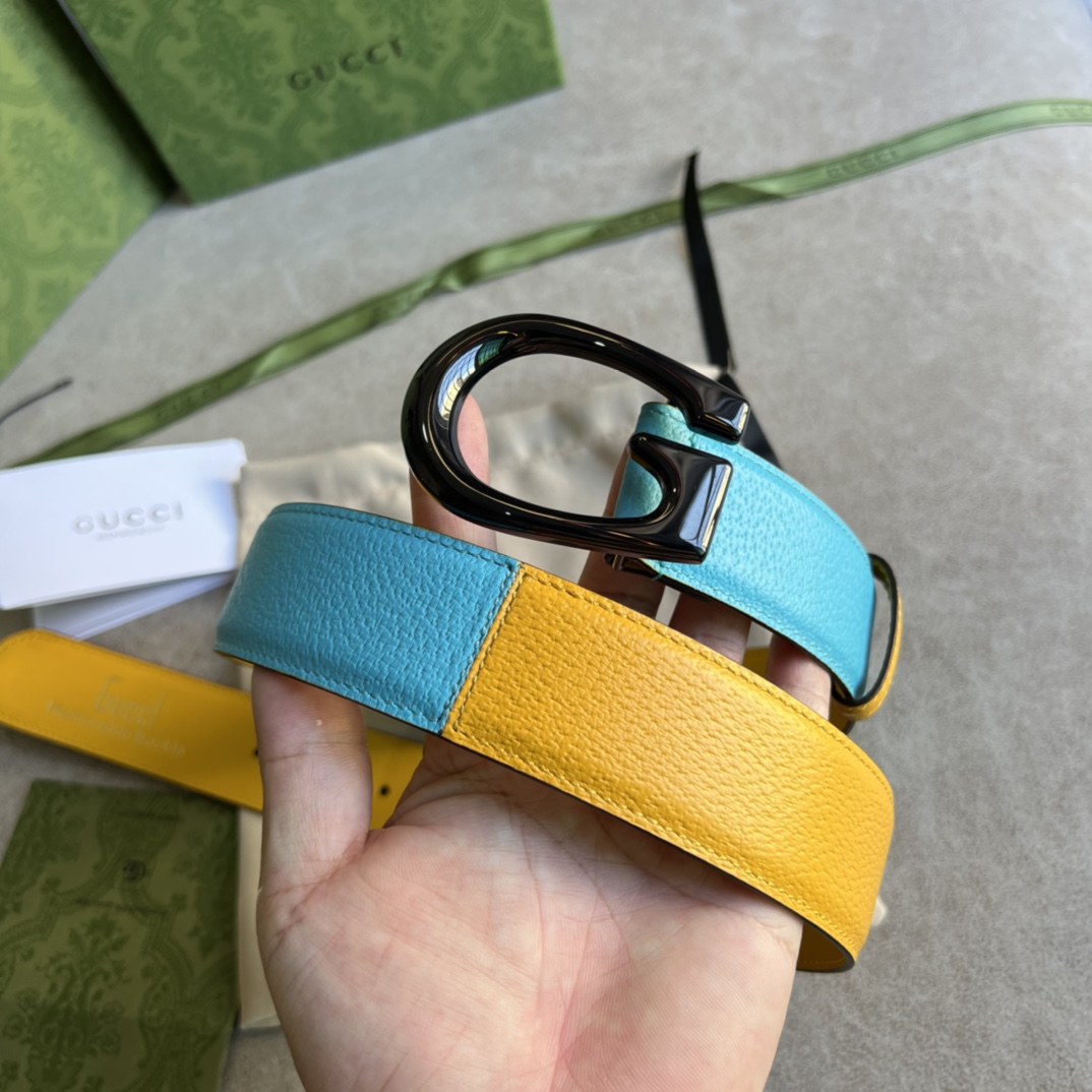 Gucci Two-Tone Belt With G Buckle - PerfectKickZ