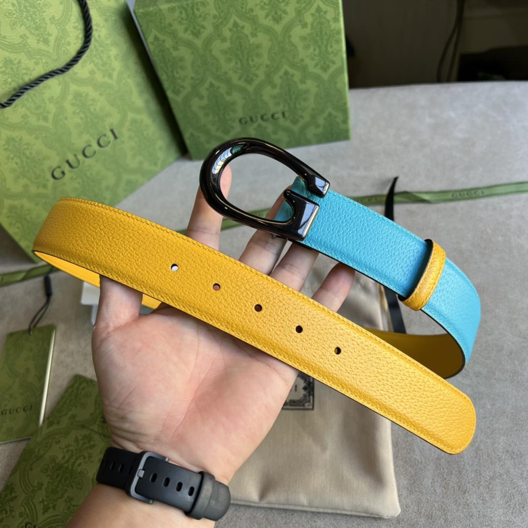 Gucci Two-Tone Belt With G Buckle - PerfectKickZ