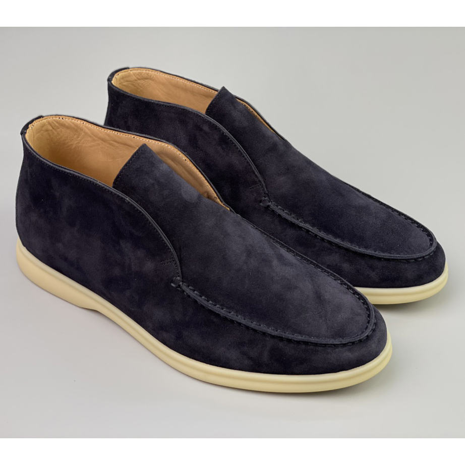 Loro Piana White Sole Summer Walk Loafers In Navy blue - PerfectKickZ