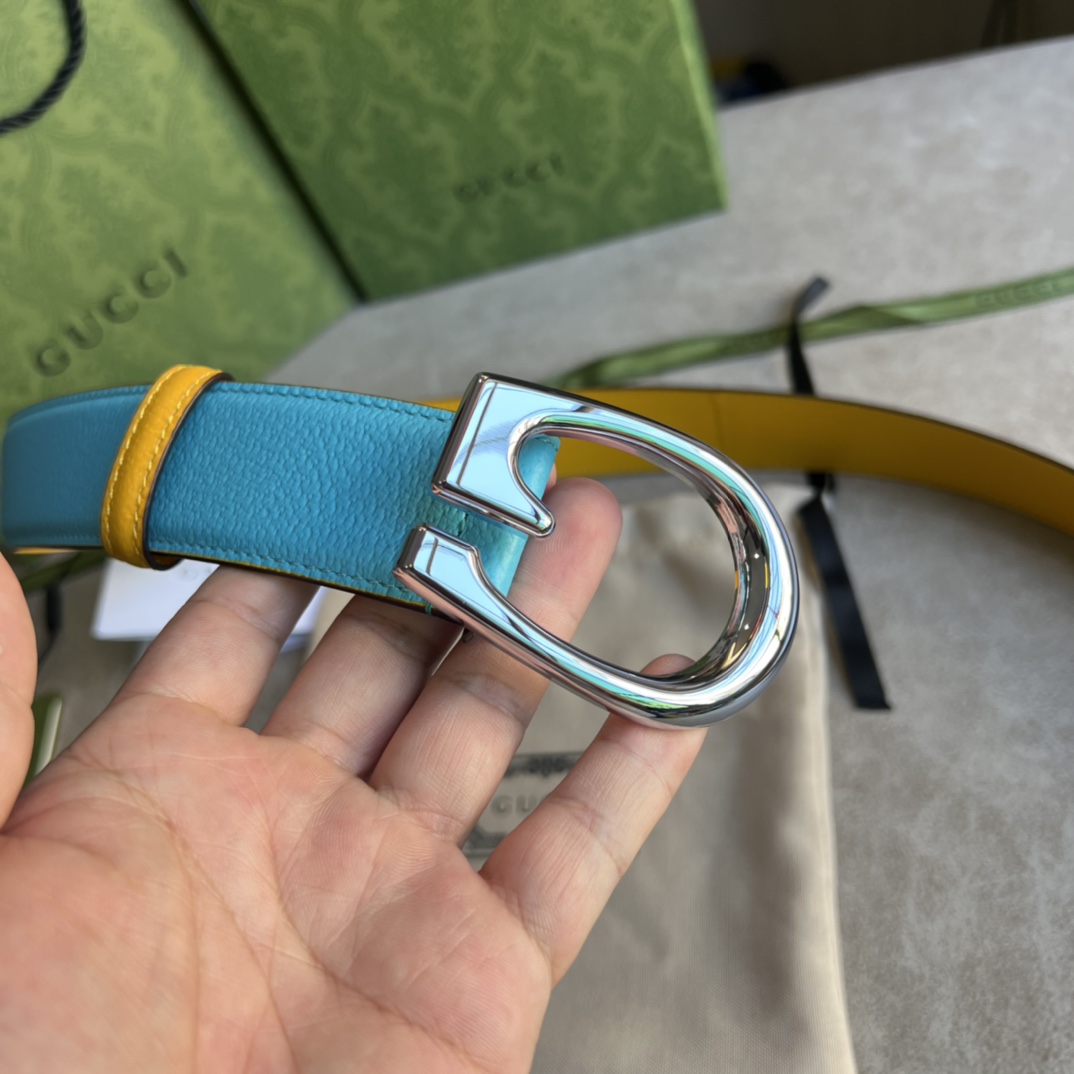 Gucci Two-Tone Belt With G Buckle - PerfectKickZ