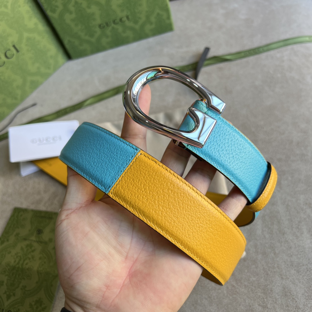 Gucci Two-Tone Belt With G Buckle - PerfectKickZ