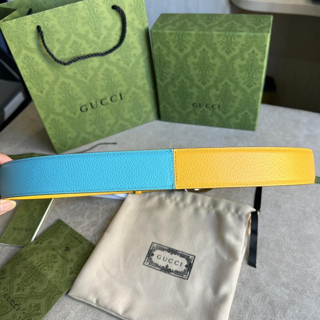 Gucci Two-Tone Belt With G Buckle - PerfectKickZ