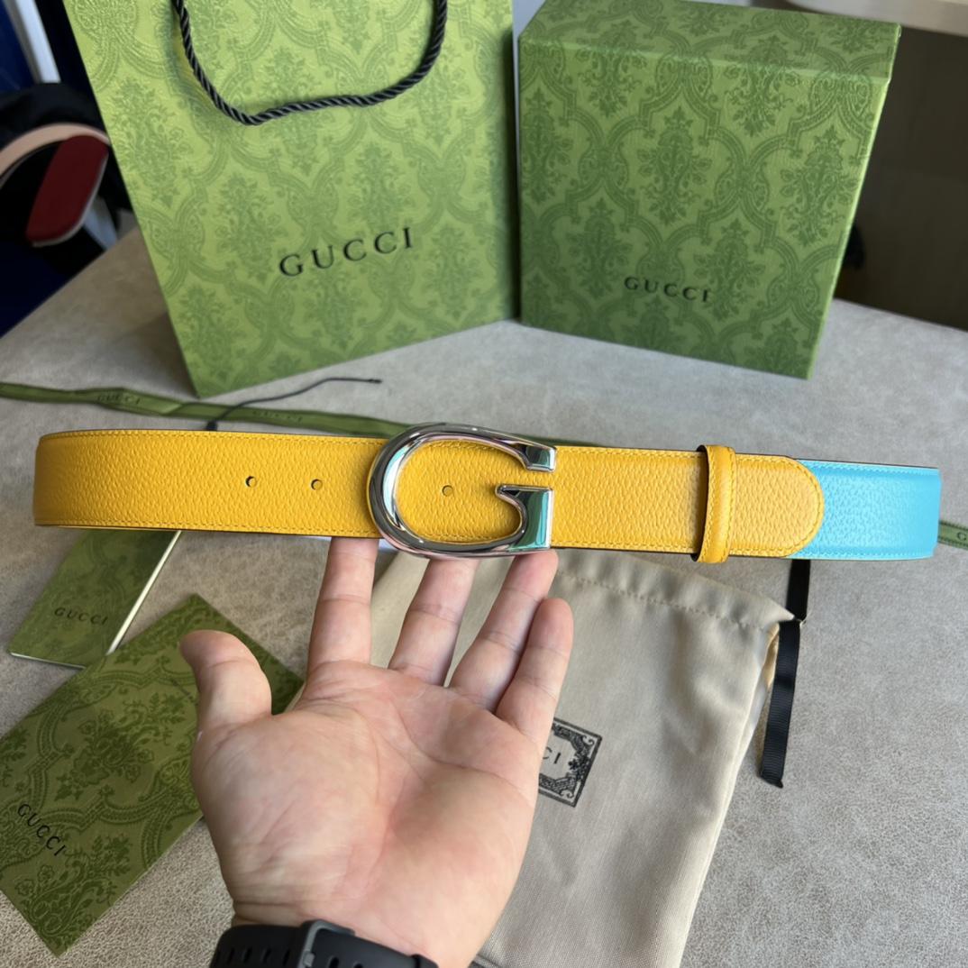 Gucci Two-Tone Belt With G Buckle - PerfectKickZ