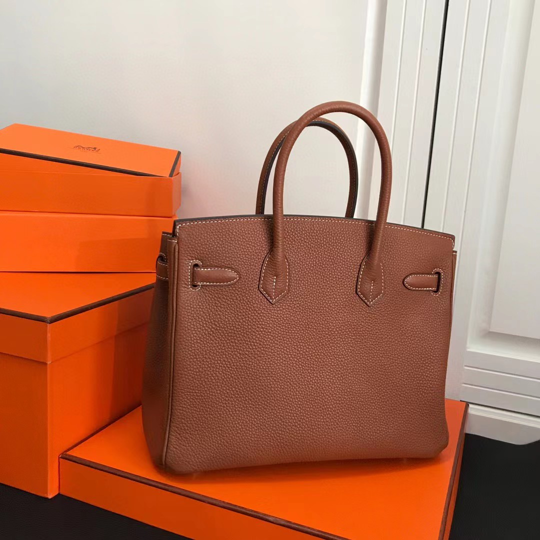 Hermes Birkin 30 Fjord Leather Gold Handbag （30-22-16CM） - PerfectKickZ