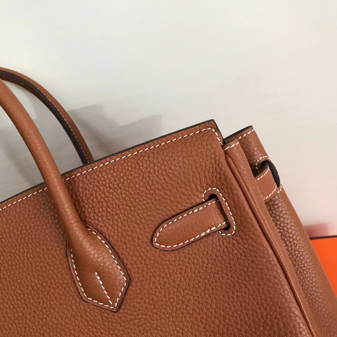 Hermes Birkin 30 Fjord Leather Gold Handbag （30-22-16CM） - PerfectKickZ