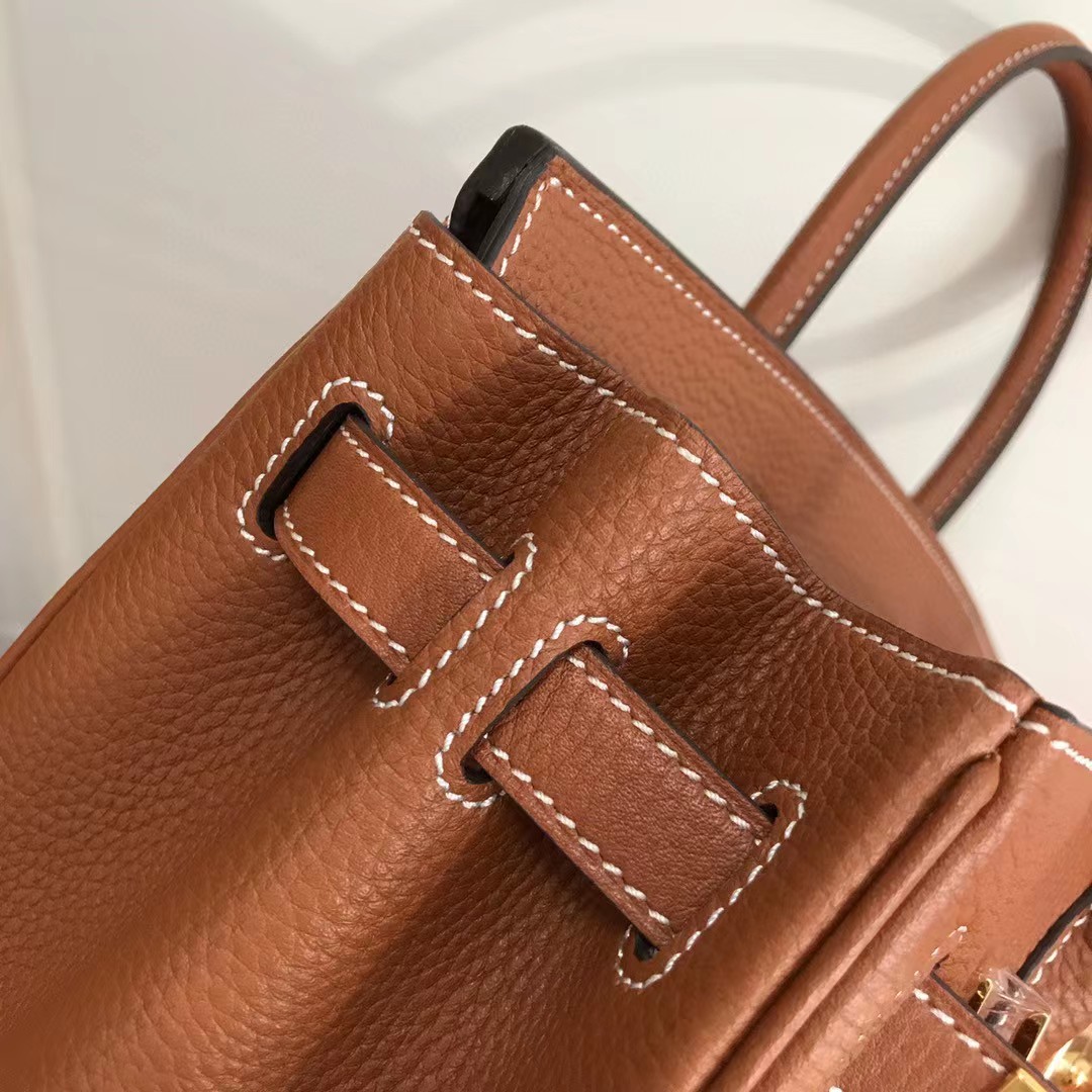 Hermes Birkin 30 Fjord Leather Gold Handbag （30-22-16CM） - PerfectKickZ
