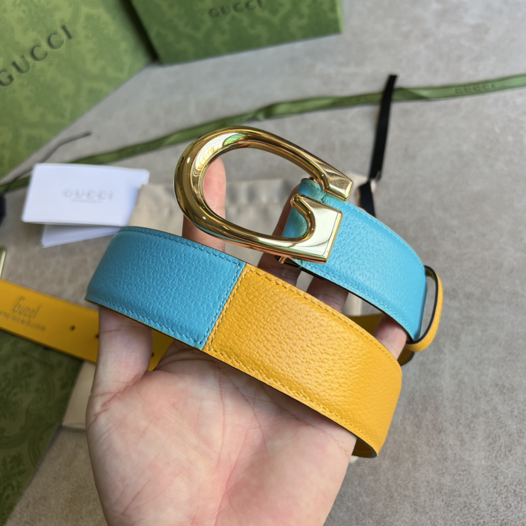 Gucci Two-Tone Belt With G Buckle - PerfectKickZ