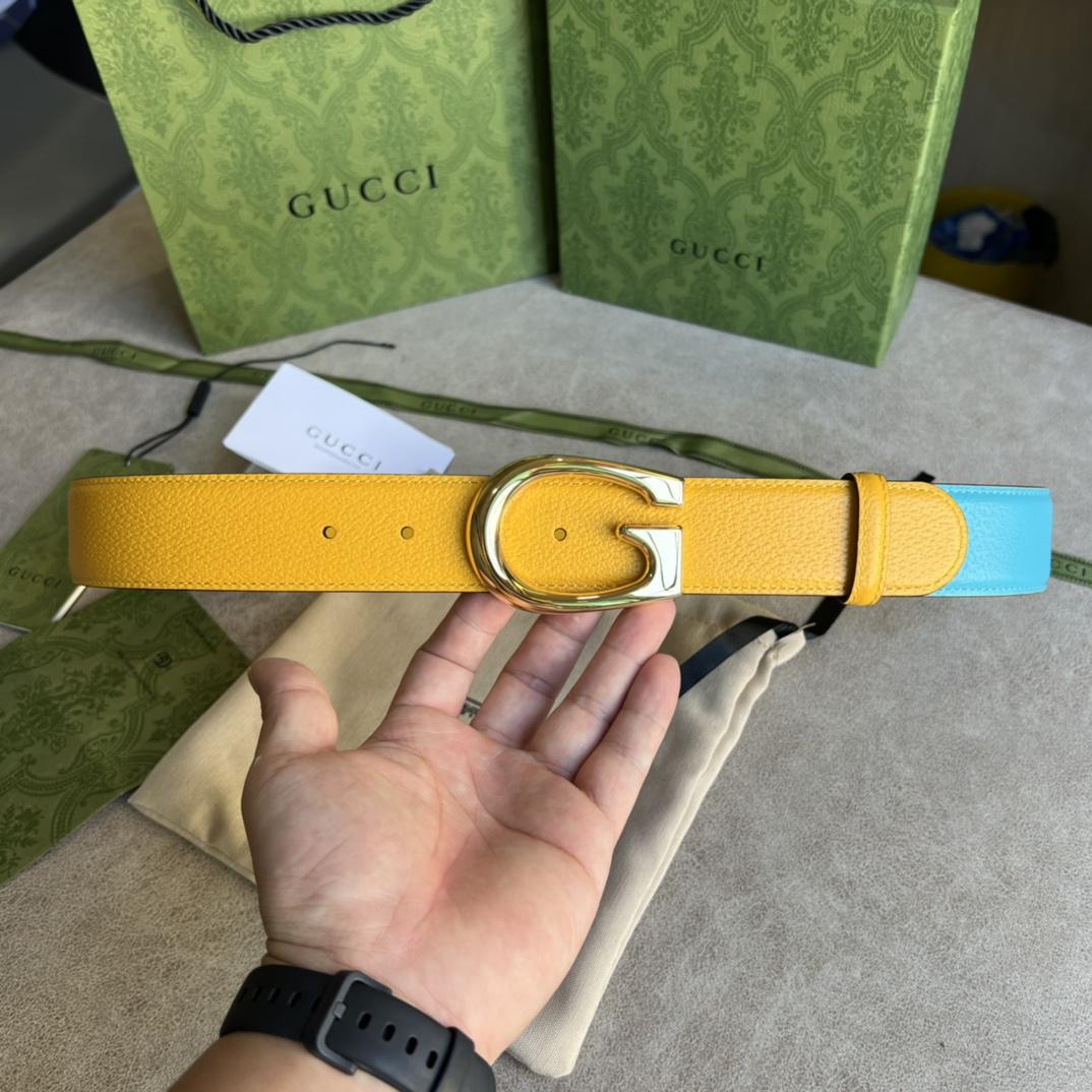 Gucci Two-Tone Belt With G Buckle - PerfectKickZ