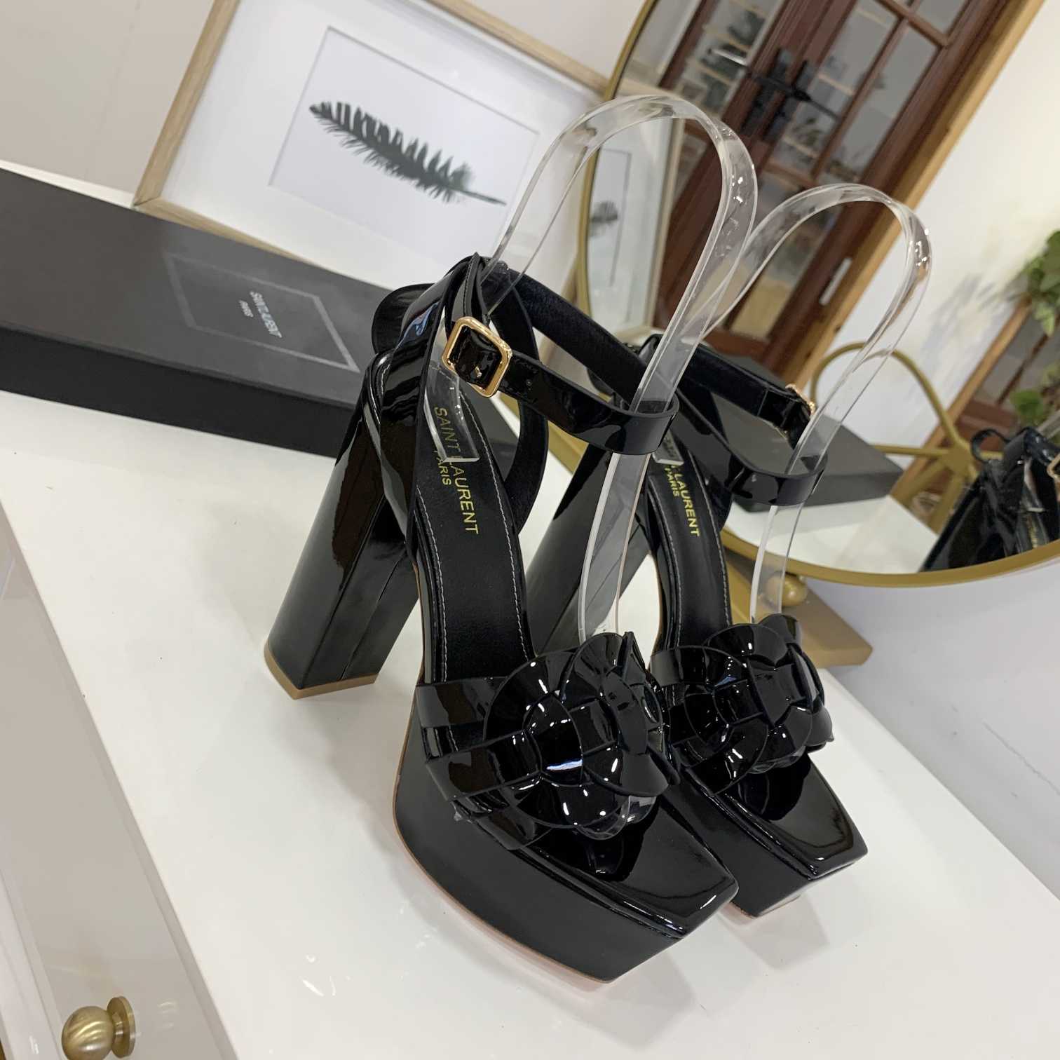 Saint Laurent Patent Leather Sandals - PerfectKickZ