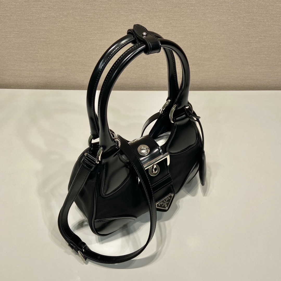 Prada Moon Re-Nylon And Leather Bag(22.5-16-7.5cm) - PerfectKickZ