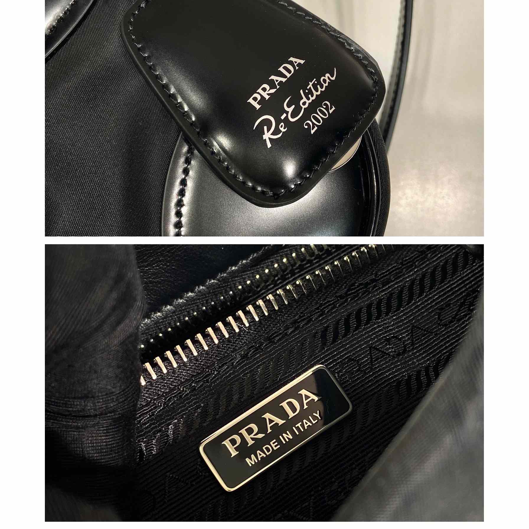 Prada Moon Re-Nylon And Leather Bag(22.5-16-7.5cm) - PerfectKickZ