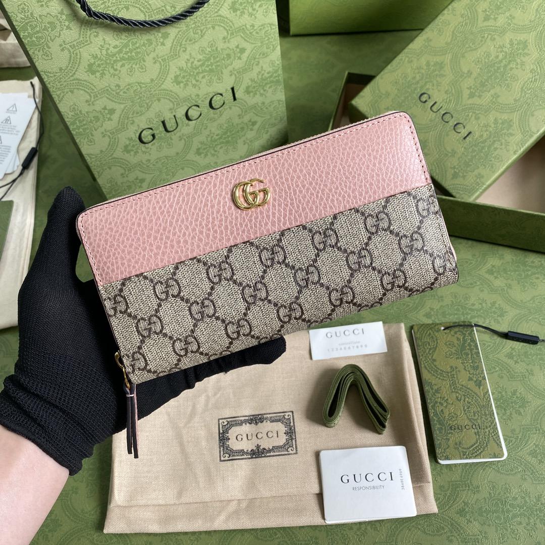 Gucci GG Marmont Zip Around Wallet(19-10-3.5cm)    - PerfectKickZ