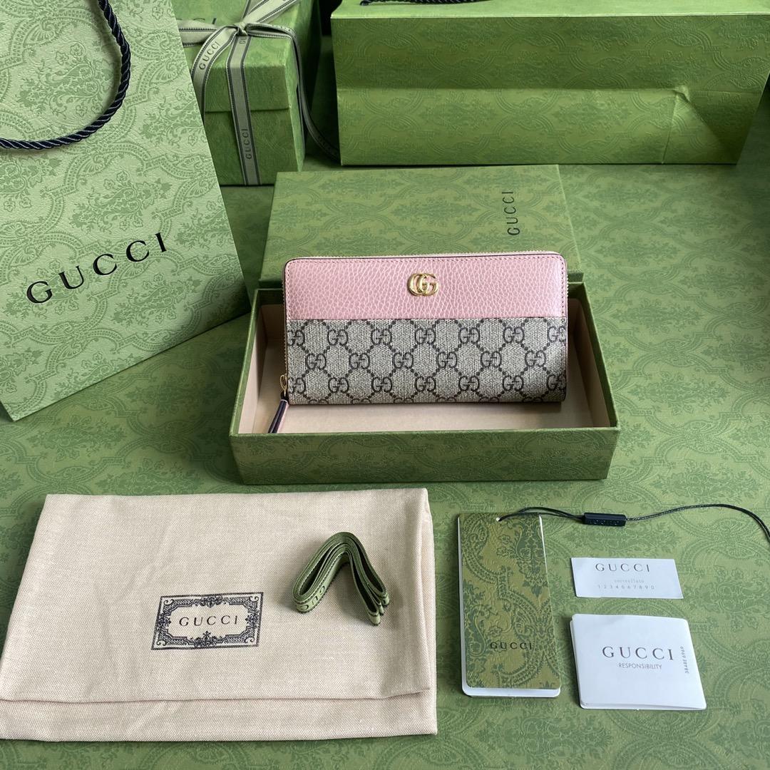 Gucci GG Marmont Zip Around Wallet(19-10-3.5cm)    - PerfectKickZ