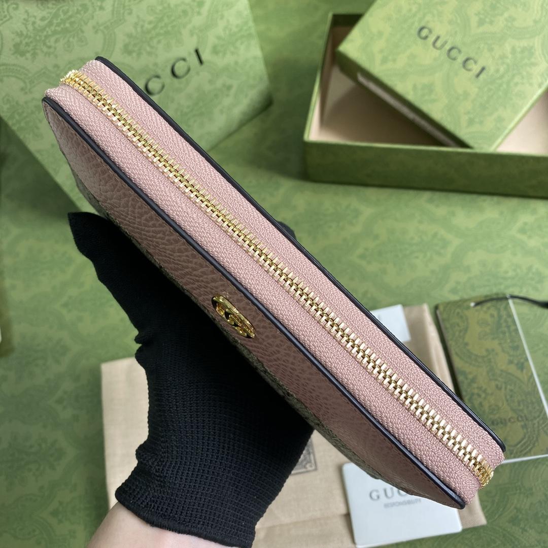 Gucci GG Marmont Zip Around Wallet(19-10-3.5cm)    - PerfectKickZ