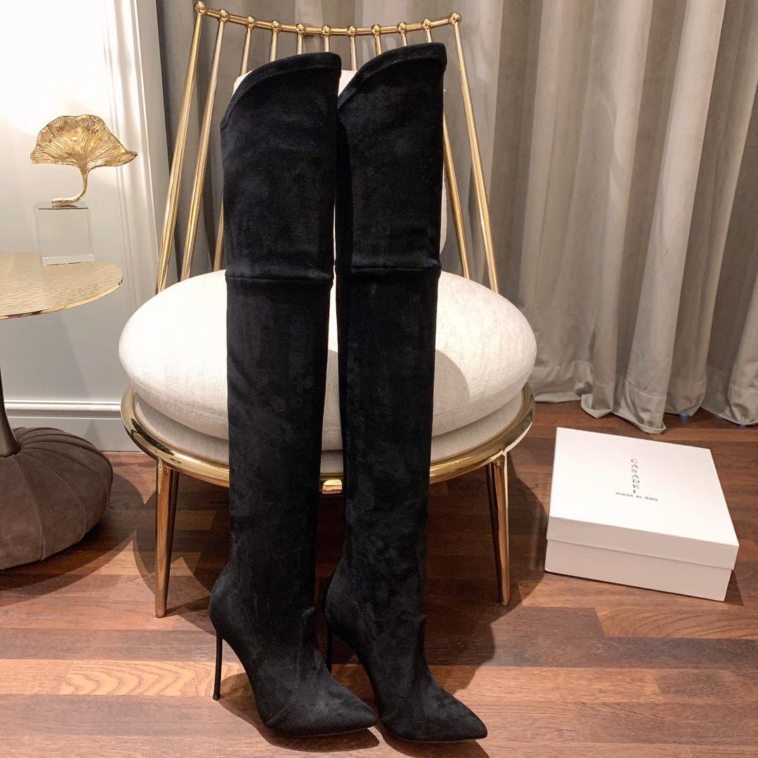 Casadei Blade Black Over-The-Knee Boot - PerfectKickZ