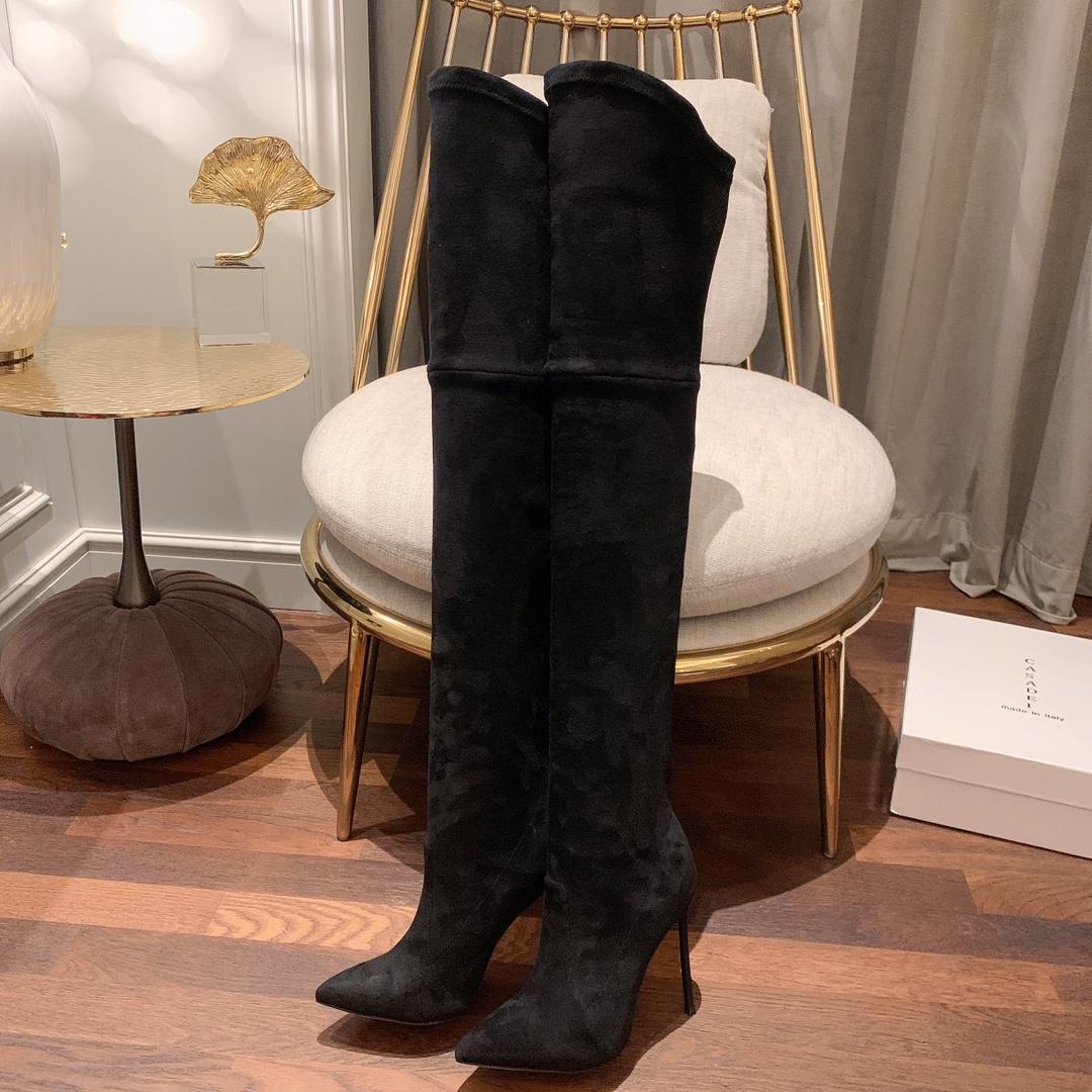 Casadei Blade Black Over-The-Knee Boot - PerfectKickZ