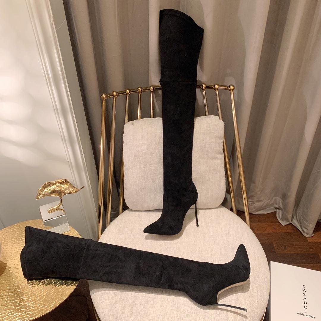 Casadei Blade Black Over-The-Knee Boot - PerfectKickZ
