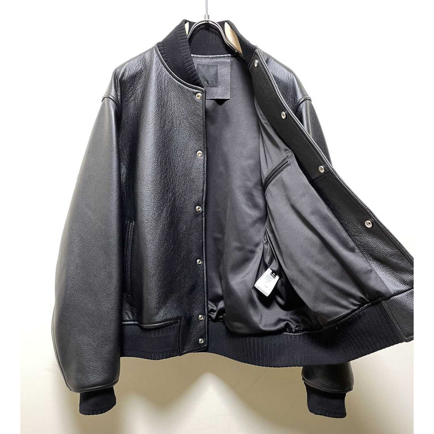 Givenchy Logo Leather Bomber Jacket In Black - PerfectKickZ