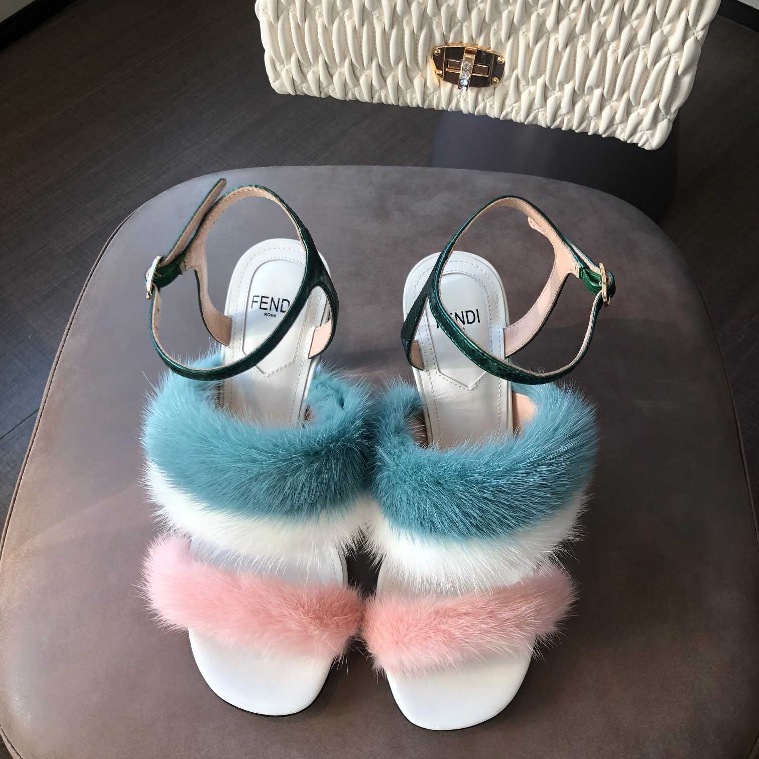 Fendi First Pink Mink High-Heeled Sandals - PerfectKickZ