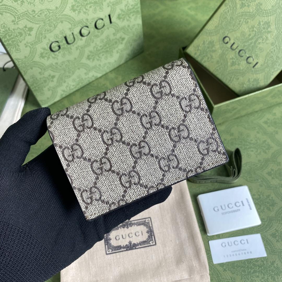 Gucci GG Marmont Card Case Wallet(11-9-3cm)    - 