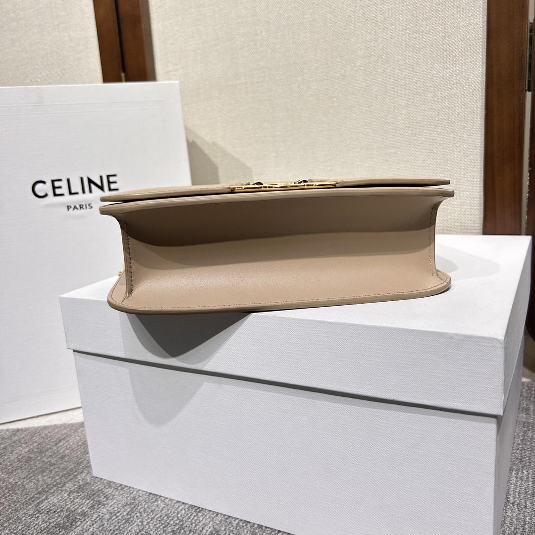 Celine Medium Bag Triomphe Frame In Shiny Calfskin - 