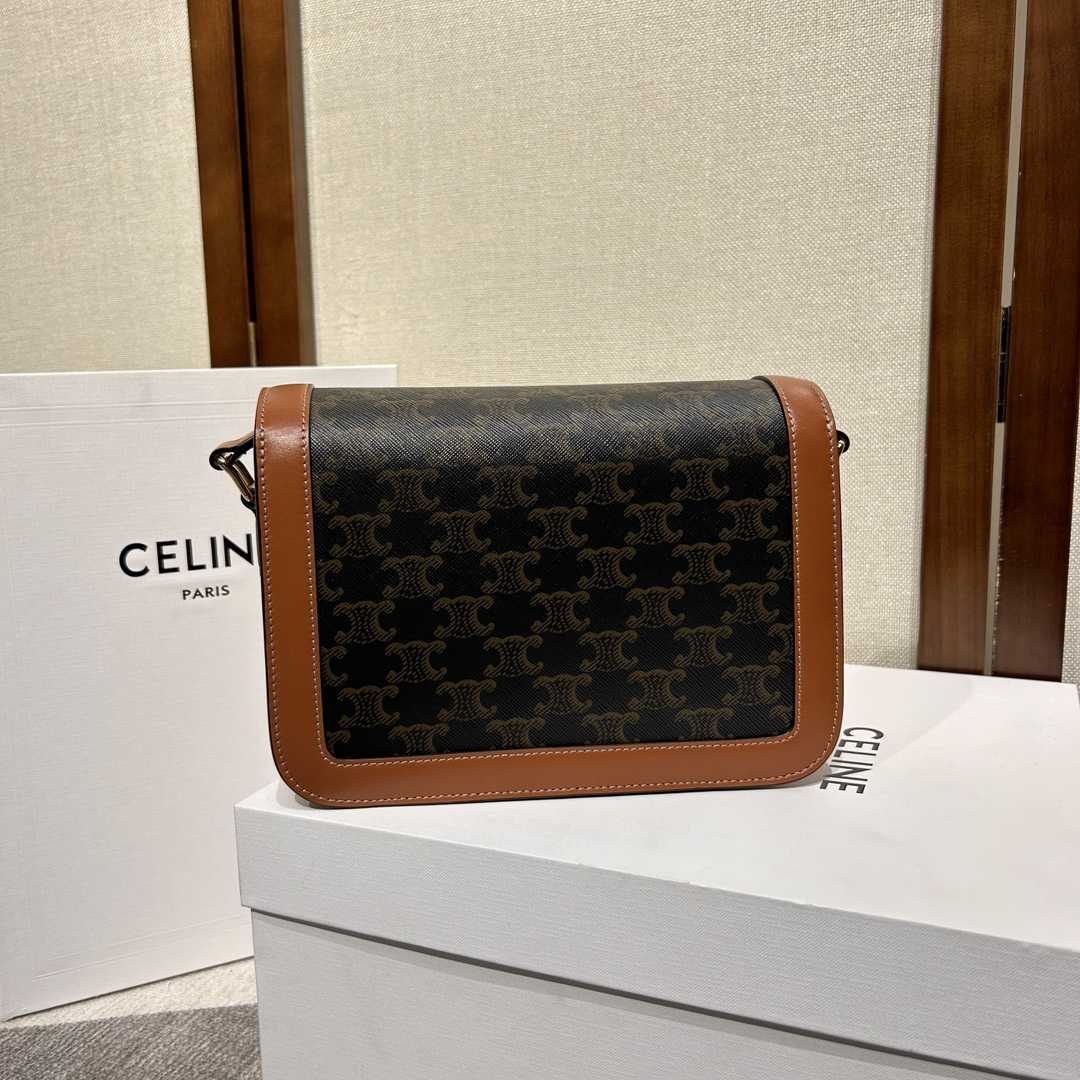Celine Classique Triomphe Bag In Triomphe Canvas And Calfskin - 