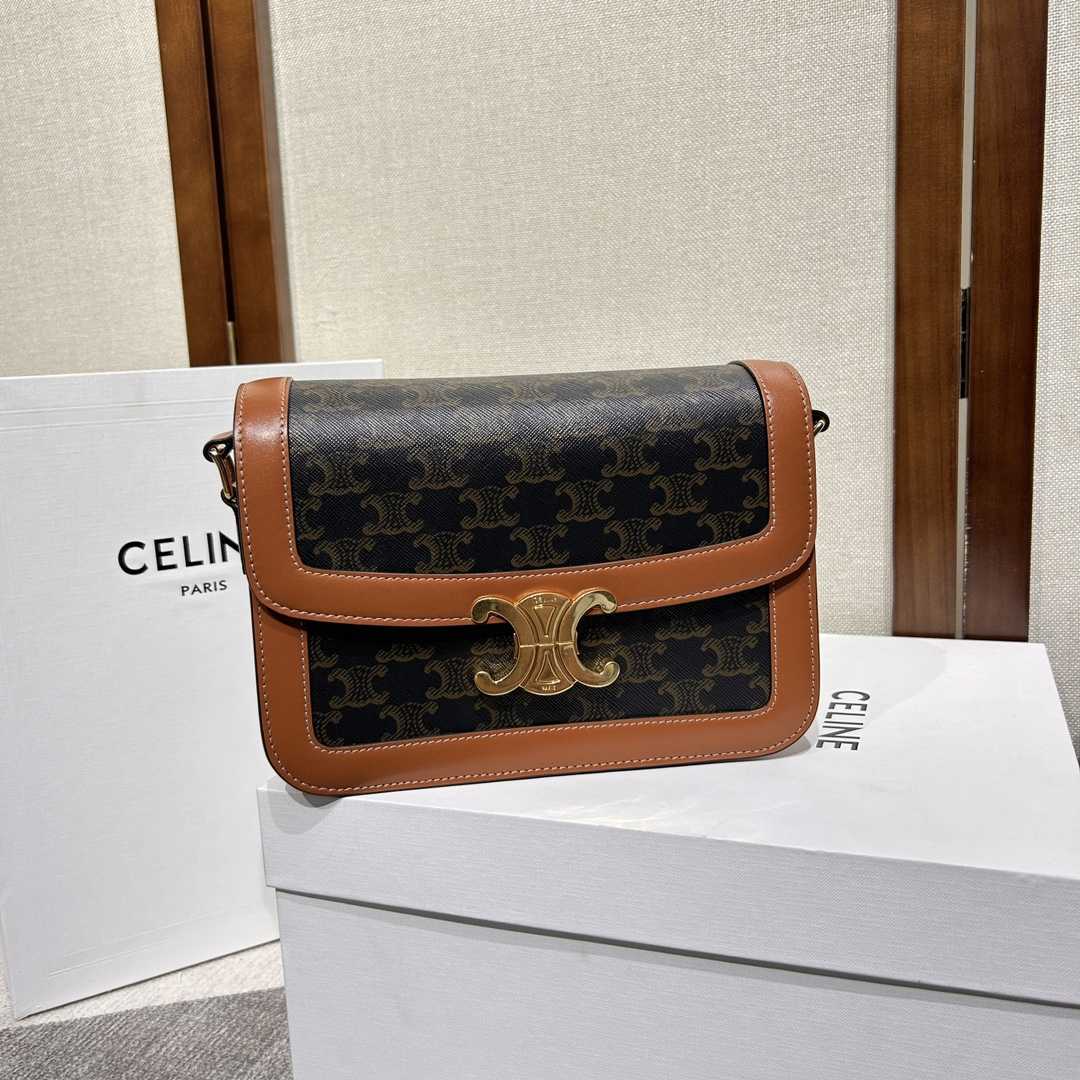 Celine Classique Triomphe Bag In Triomphe Canvas And Calfskin - PerfectKickZ