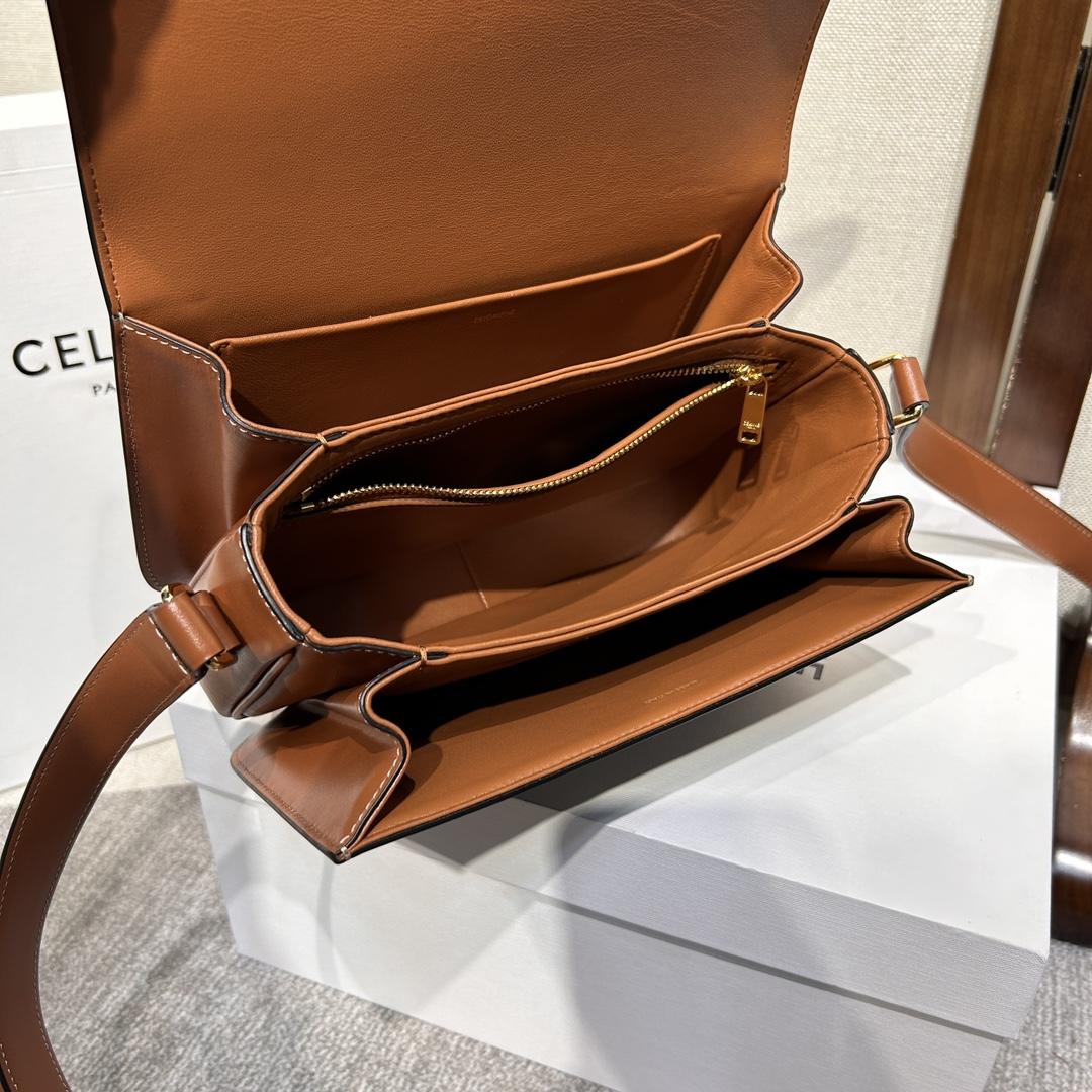 Celine Classique Triomphe Bag In Triomphe Canvas And Calfskin - 