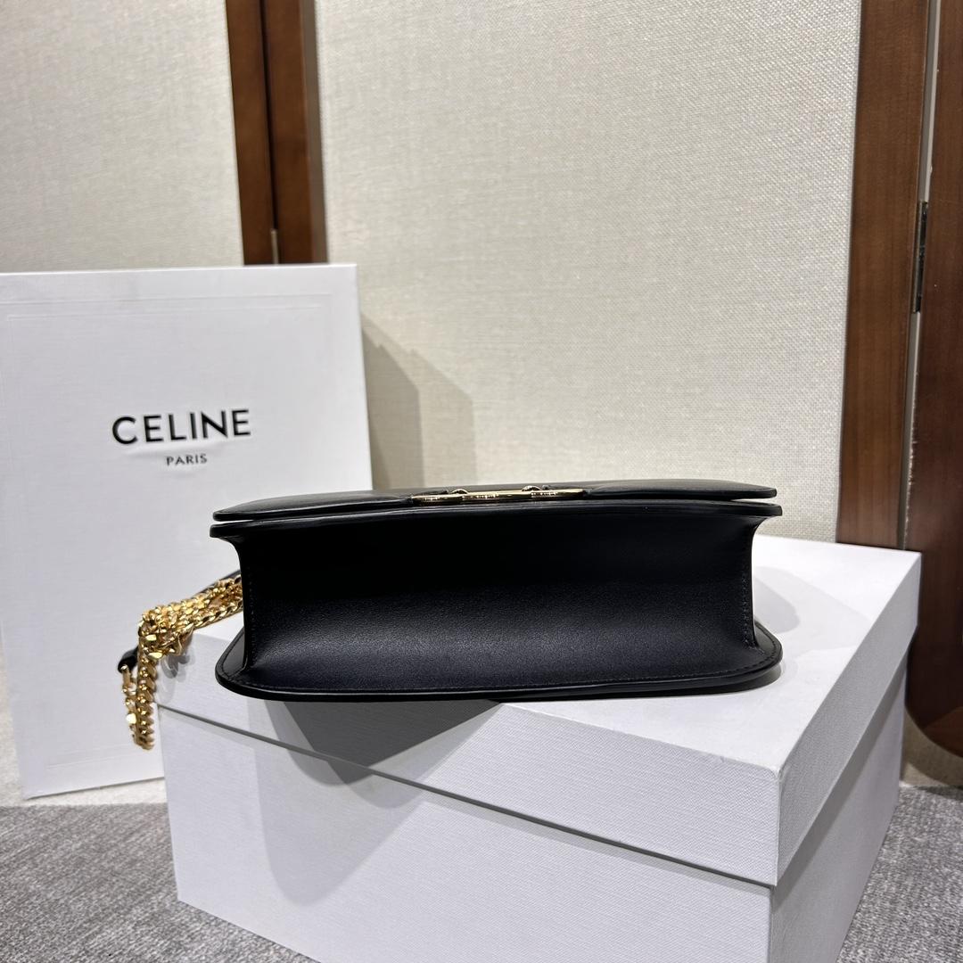 Celine Medium Bag Triomphe Frame In Shiny Calfskin - 