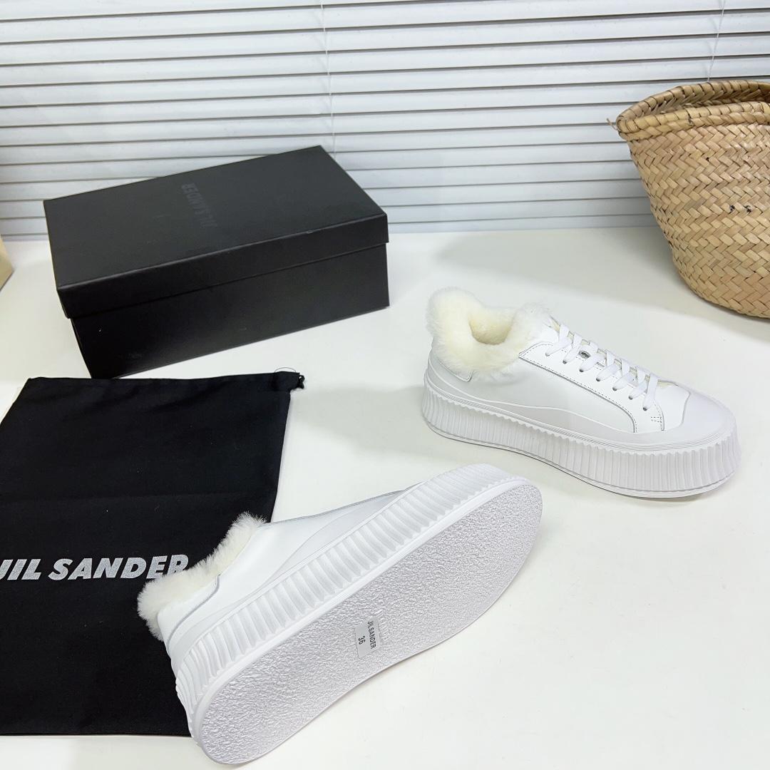 JIl Sander Leather Sneakers With Vulcanized Rubber Sole - PerfectKickZ
