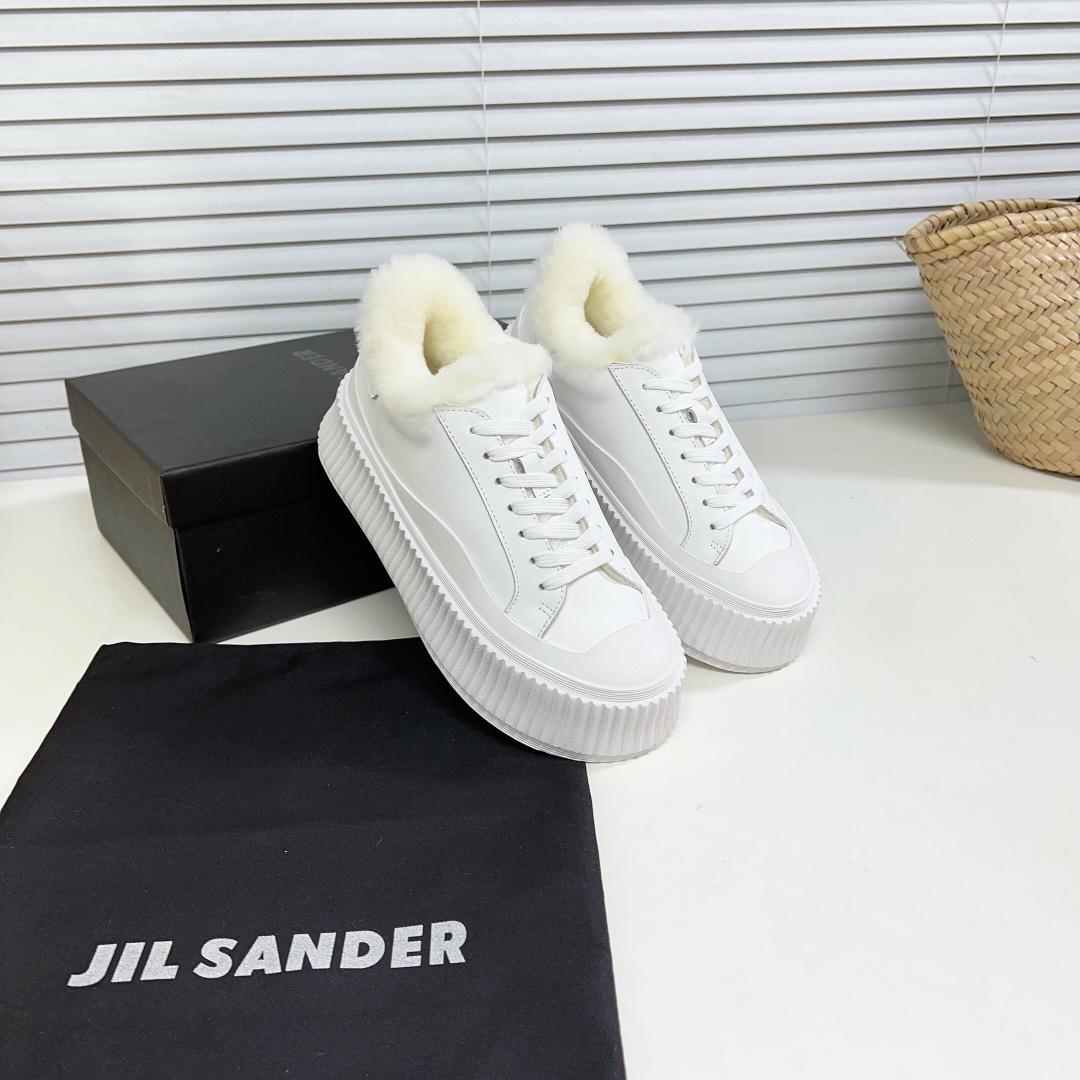JIl Sander Leather Sneakers With Vulcanized Rubber Sole - PerfectKickZ