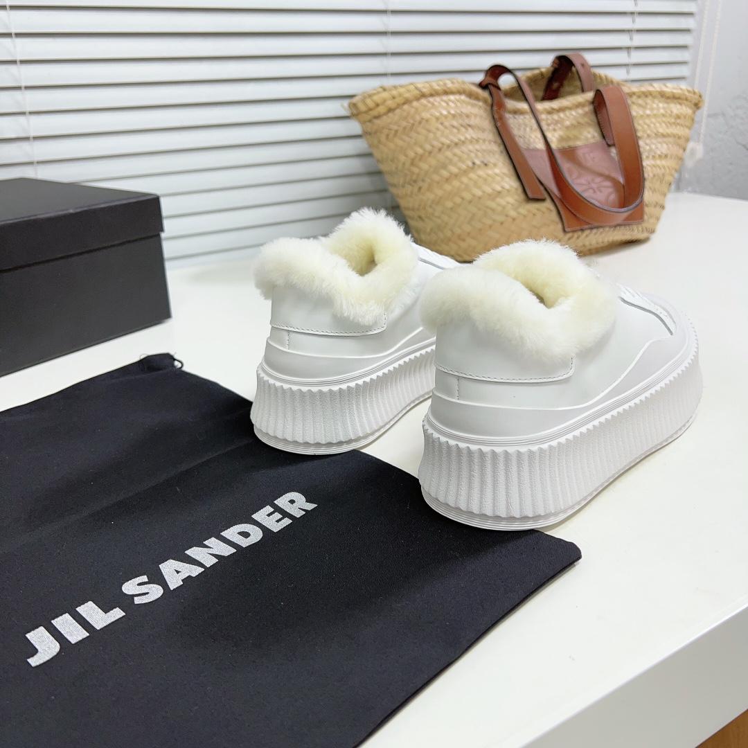 JIl Sander Leather Sneakers With Vulcanized Rubber Sole - PerfectKickZ
