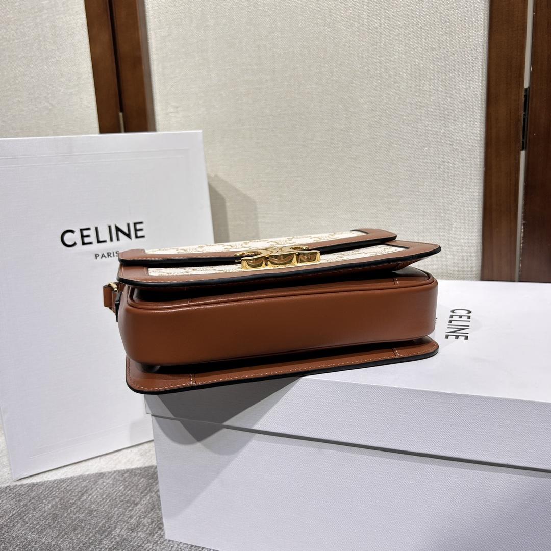 Celine Classique Triomphe Bag In Triomphe Canvas And Calfskin - 