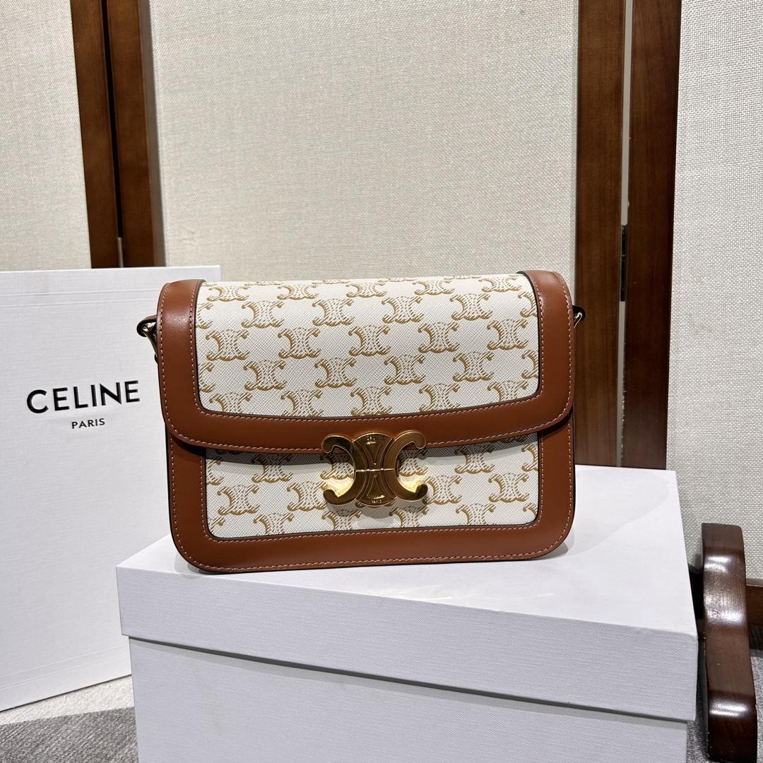 Celine Classique Triomphe Bag In Triomphe Canvas And Calfskin - PerfectKickZ