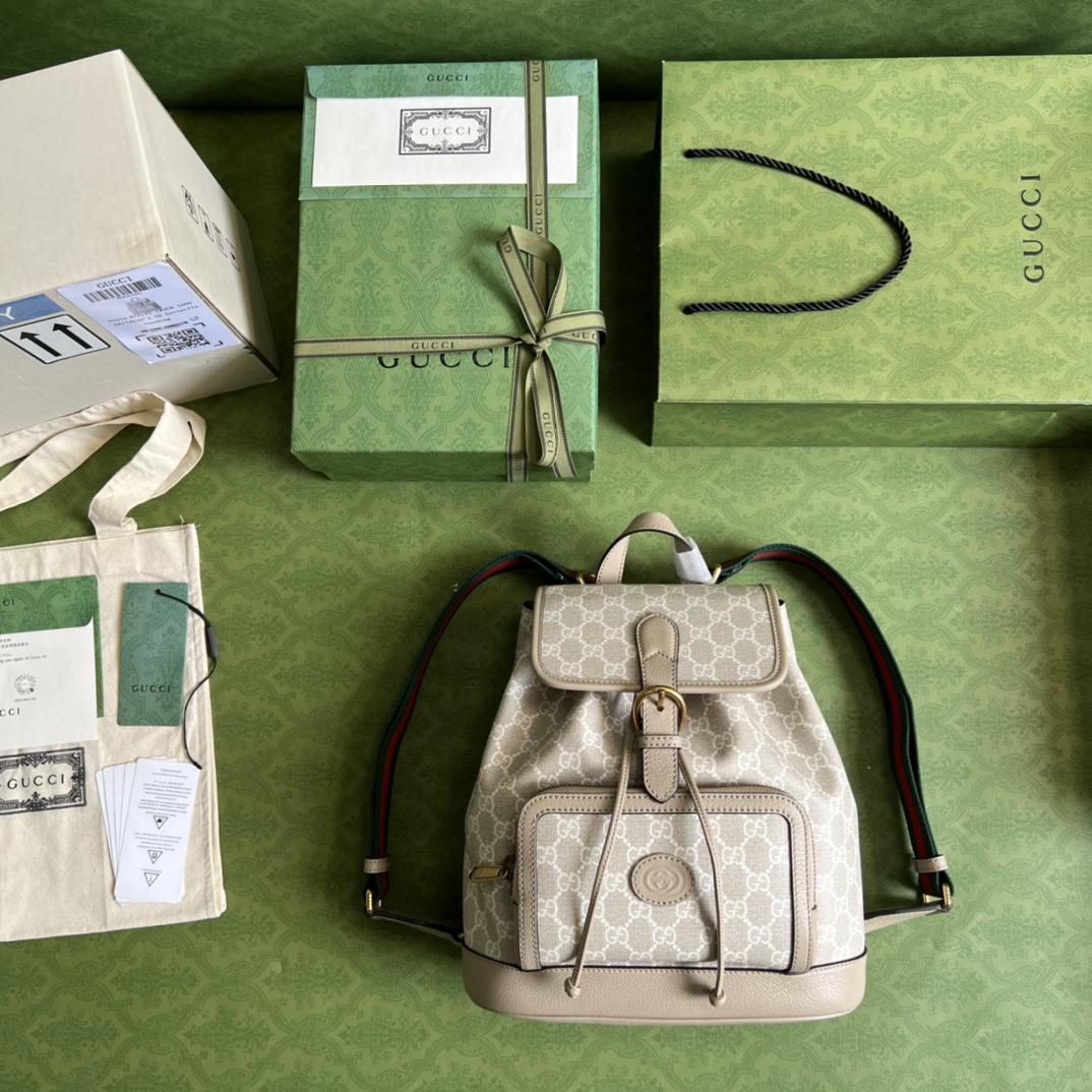 Gucci Backpack With Interlocking G(26.5- 30- 13cm) - 