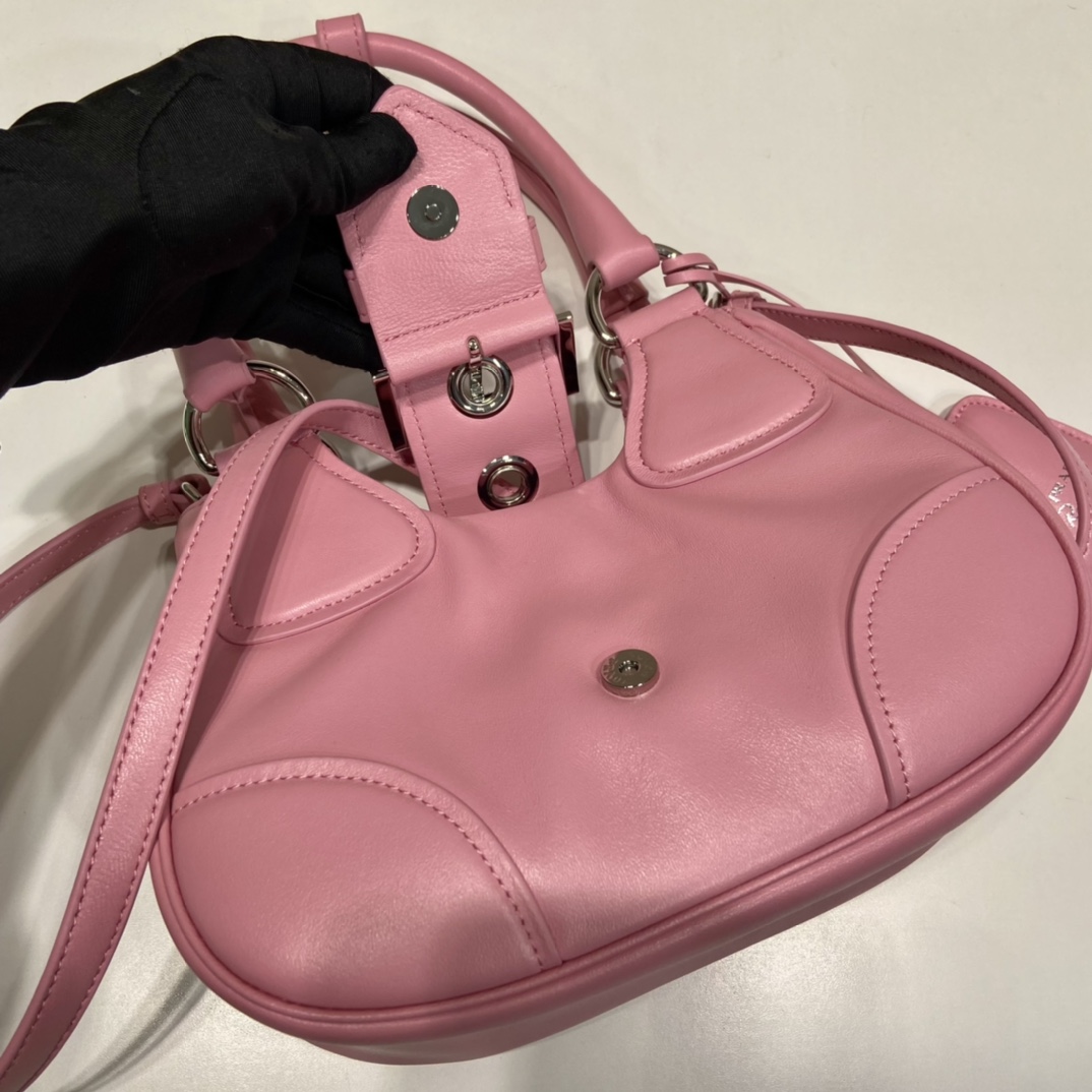 Prada Moon Re-Nylon And Leather Bag(22.5-16-7.5cm) - 