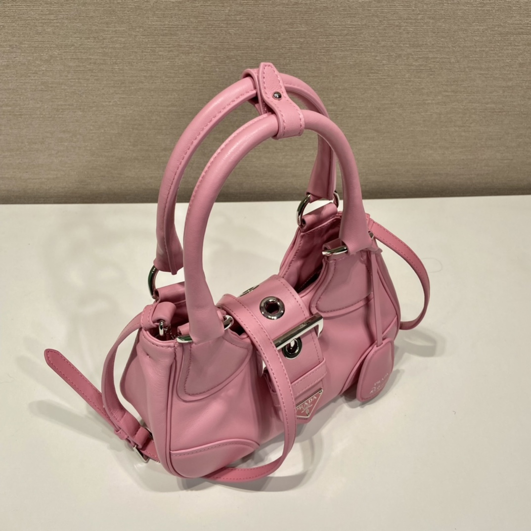 Prada Moon Re-Nylon And Leather Bag(22.5-16-7.5cm) - 
